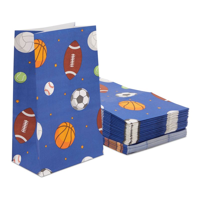 36-Pack Sports Themed Party Favor Bags for Kids Birthday Treat, Goodie & Gifts, 8.7 inches, 1 of 6