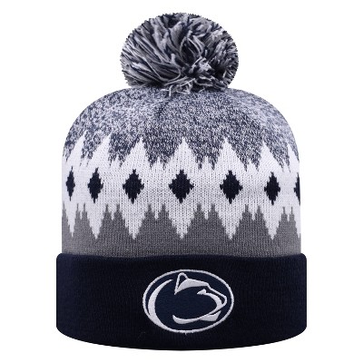 NCAA Penn State Nittany Lions Men's Jagged Knit Cuffed Beanie with Pom