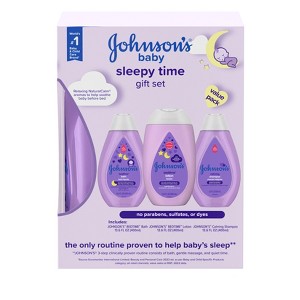 Johnson's Sleepy Time Bedtime Baby Gift Set Includes Baby Bath Shampoo, Wash & Body Lotion - 3ct - 1 of 4