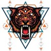 Men's Design By Humans Saber tooth sacred geometry By SyndicateStudio T-Shirt - 2 of 4