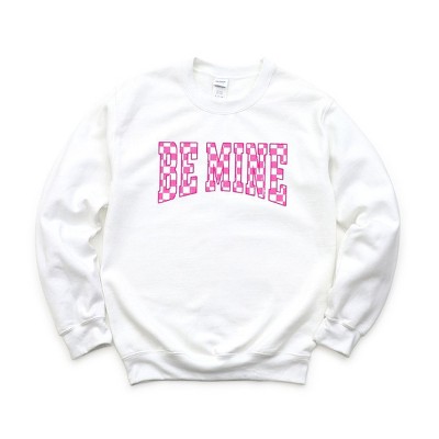 Simply Sage Market Women's Graphic Sweatshirt Be Mine Distressed Checkered