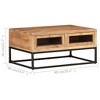vidaXL Coffee Table 35.4"x23.6"x15.7" Solid Acacia Wood - 4 of 4