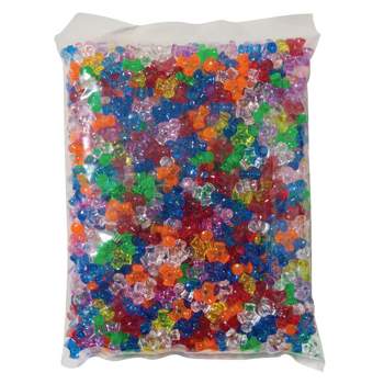 1200 pcs Pony Beads 6x9mm Glitter Clear Plastic Thailand