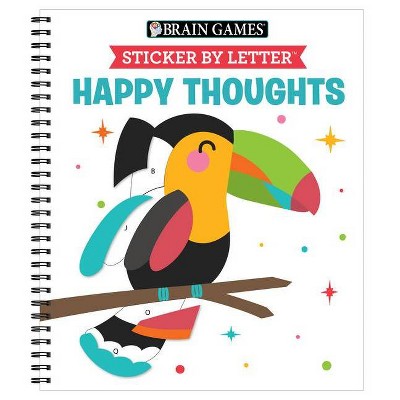 Brain Games - Sticker by Letter: Happy Thoughts - by  Publications International Ltd & Brain Games & New Seasons (Spiral Bound)