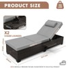 Jojoka 2pc Outdoor Chaise Lounge Chairs, PE Rattan Pool Loungers with Cushions, 5-Position Adjustable Backrest, Cup Holder, for Patio, Deck, Garden - 2 of 4