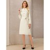INSPIRE CHIC Women's Button Up A-Line Puff Long Sleeve Tie Waist Business Casual Knee Length Dress - 2 of 4