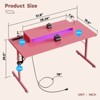 Bestier 52 inch Gaming Desk with Power Strip and LED Monitor Stand for Home Office - 4 of 4