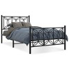 vidaXL Metal Bed Frame without Mattress with Footboard Black 39.4"x78.7" - 2 of 4