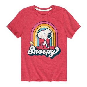 Boys' - Peanuts - Snoopy Rainbow Clouds Short Sleeve Graphic T-Shirt - 1 of 4