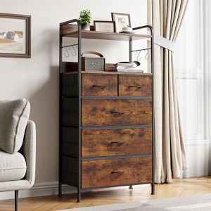 5 Dresser Drawers for Bedroom with Shelves, Dressers & Chest of Drawer for Hallway - 1 of 4