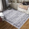 9x12 Washable Rugs & Non-Slip Area Rugs - Vintage Oriental Floral Carpet (Blue Gray, Foldable, Ultra-Thin Low Pile) - 3 of 4