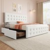 Whizmax Bed Frame with 4 Storage Drawers and Headboard, Faux Leather Upholstered Platform Bed Frame with Wooden Slats Support,  No Box Spring Needed - 2 of 4