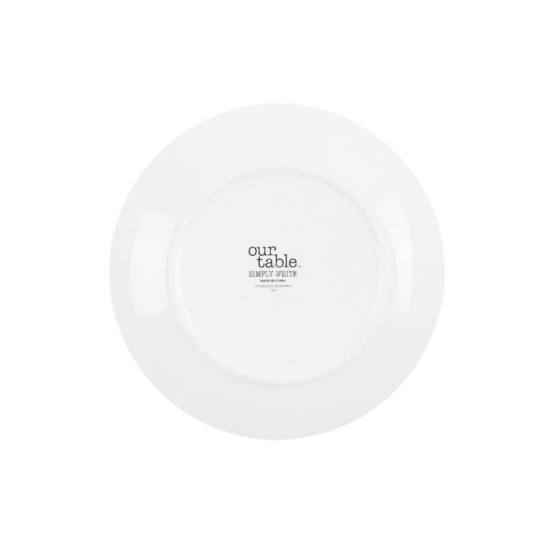 Our Table Simply White 6 Piece 7.5 Inch Porcelain Salad Plate Set, 4 of 5