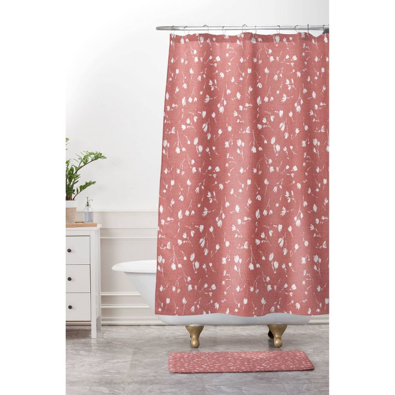 Libby Floral Rosewater Shower Curtain - Deny Designs, 100% Woven Polyester, Machine Washable, Artistic Bathroom Decor, 4 of 5