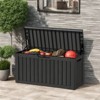 Naysaye Deck Boxes, 80 Gal Outdoor Storage Deck Box, Small Patio Storage Bin for Garden Tools, Black, 46.26"*18.7"*23.23" - 2 of 4