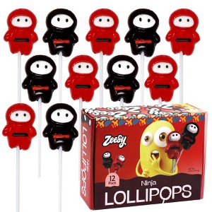 Zeesy Ninja Lollipops – 12 Piece Set – Candy Party Favors for Ninja Birthdays, Karate Events & Candy Buffets - 1 of 1