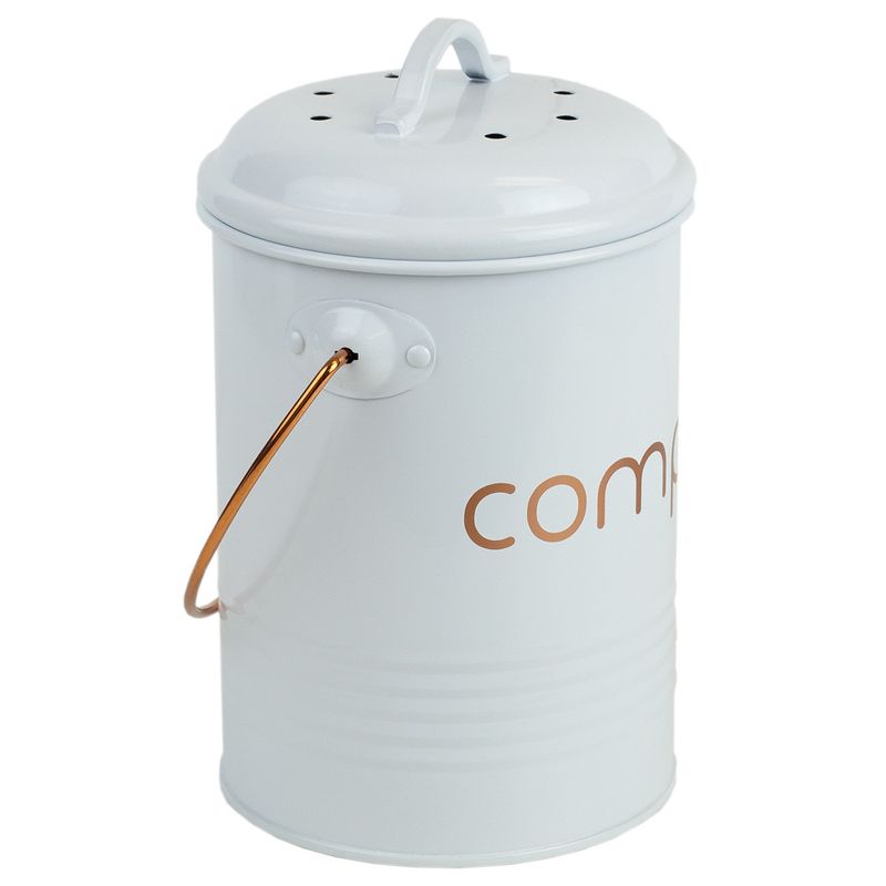 Home Basics Grove Compact Countertop Compost Bin, White, 2 of 7