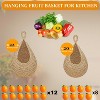 3 Pack Wall Hanging Fruit Baskets with 3 Hooks, Boho Hanging Wall Basket for Fruits, Vegetables and Onion Storage - 4 of 4