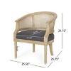 NicBex Rubber Wood Accent Chair, French Lounge Upholstered Armchair with Rattan Backrest and Rubber Wood Frame Comfy Chair for Living Room - 2 of 4