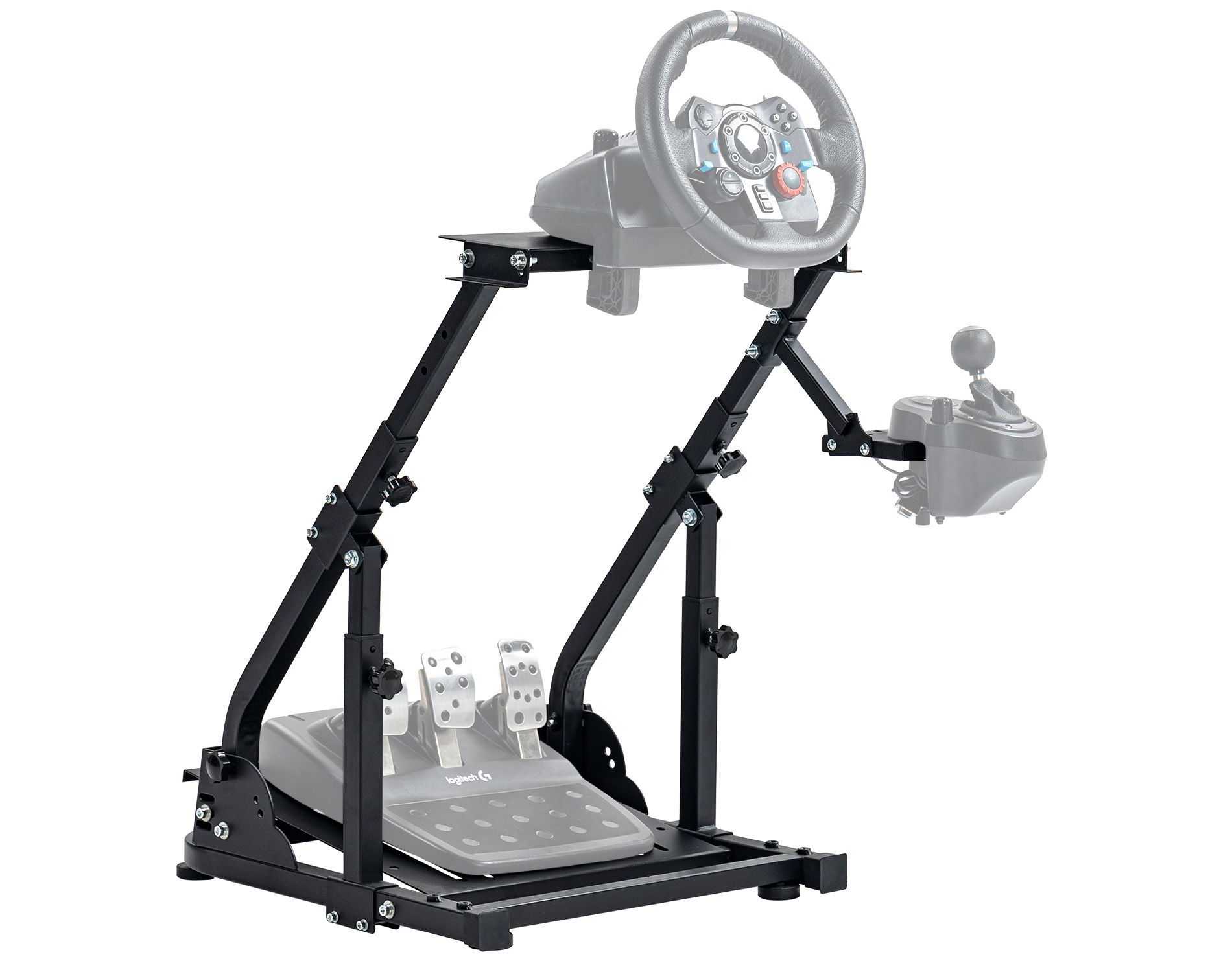 Dardoo Foldable Racing Wheel Stand With support rod Made Of 30×30mm Alloy Steel Fit For Logitech G29 G920 Thrustmaster T80