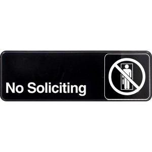 Hillman English Black No Soliciting Sign 3 in. H X 9 in. W - Case of 6 - 1 of 1
