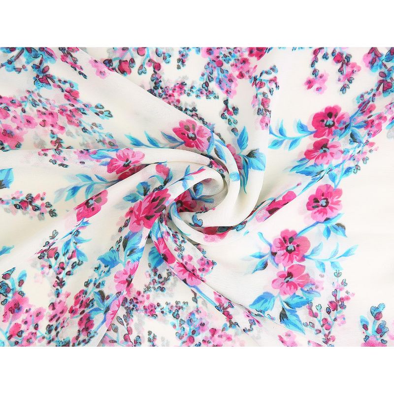 Allegra K Long Chiffon Floral Scarves Lightweight Beach Sunscreen Swimwear Wrap Shawls for Women, 3 of 7