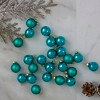 Northlight 24ct Shiny and Matte Teal Green Glass Ball Christmas Ornaments 1" (25mm) - 2 of 4