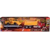 Peterbilt 379 Dump Truck Red and Wheel Loader Yellow w/Flatbed Trailer "Long Haul Truckers" Series 1/32 Diecast Model by New Ray - 3 of 3
