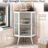 QingMoon Corner Cabinet, Floor Storage Cabinet, Narrow Organizer with Fluted Glass Door and Shelves for Bathroom and Laundry Room - 4 of 4