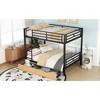 APRILSOUL Metal Full Size Convertible Bunk Bed with 2 Drawers, Black,Box Spring Not Required - 4 of 4