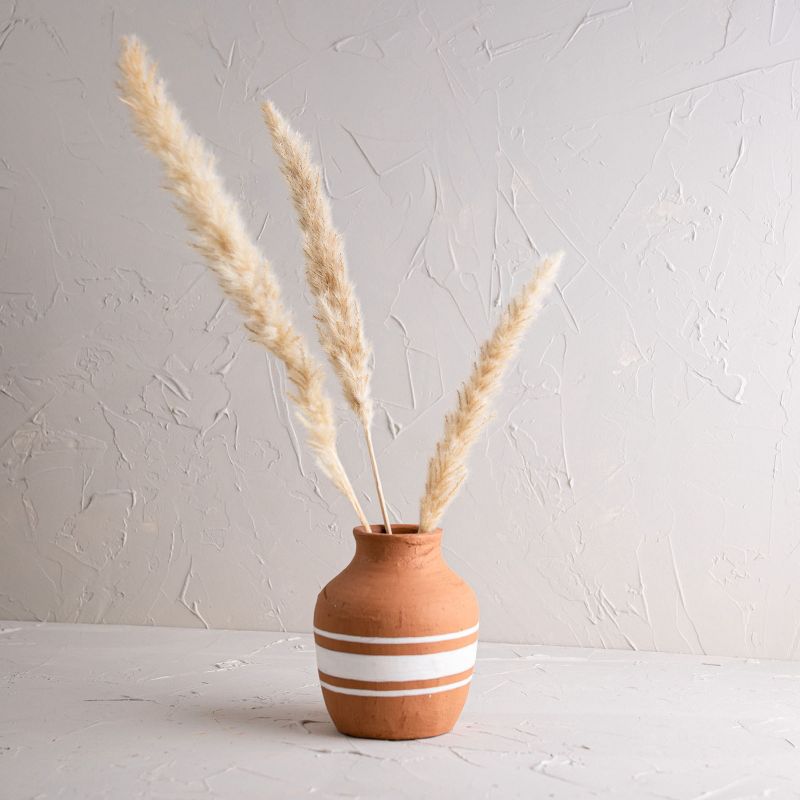 Multi White Stripe Terracotta Vase - Foreside Home & Garden, 2 of 6