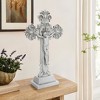LuxenHome 19.29" LuxenHome Off White Polyresin Holy Cross Jesus Crucifix 1.6-Feet Tall Statue Off-White - 2 of 4