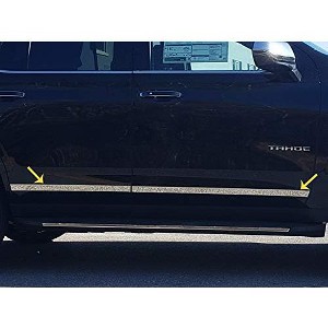 QAA MI61190 is a 4 Piece Stainless Steel Body Molding Insert Trim Kit, 1.75"-1.9" Tapered Widththat is Compatible with The Chevrolet Tahoe 2021-2022 - 1 of 4
