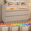 Modern 6-Drawer Dresser with Built-in LED Lights, 47" Wide. White Wood Storage Chest for Bedroom, Living Room, or Entryway Organization. - 4 of 4
