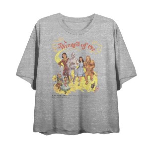 Wizard Of Oz Yellow Brick Road Vintage Shot Women's Crew Neck Short Sleeve Crop Tee - 1 of 2