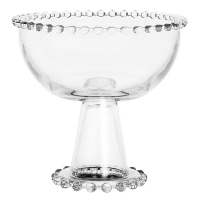 Glass trifle shop bowl with lid