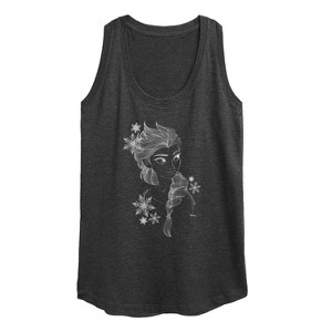 Women's - Frozen 2 - Elsa Outline Sketch Graphic Racerback Tank - 1 of 4