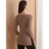 Women's Maternity Solid Color Round Neck Long - Sleeve Slit Top in Roman Fleece, Comfortable and Stylish Base Layer for Pregnant Women - 2 of 4