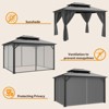 10'x12' Hardtop Gazebo, Aluminum Frame Permanent Pavilion, Double Polycarbonate Roof Canopy, Outdoor Gazebos Canopy for Garden, Lawns, Patio - 3 of 4