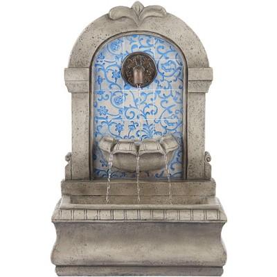 John Timberland Outdoor Wall Water Fountain 30 1/4" High Free Standing Tiered for Yard Garden Patio Deck Home