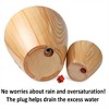 XINGHANZHENXUAN Yellow 2-Pack Plastic Planter Pots, Wood-Look Design for Indoor, Outdoor Plants - 3 of 4