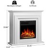 ZAFRO Electric Fireplace Mantel Wooden Surround Firebox, 36" White TV Stand with Freestanding ,  Adjustable Led Flame, 750W/1500w - 3 of 4