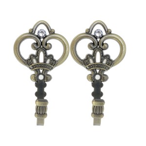 Unique Bargains Curtain Holdbacks Mini Crown Hooks Zinc Alloy 3.74"x2.36" 1Pair - 1 of 4