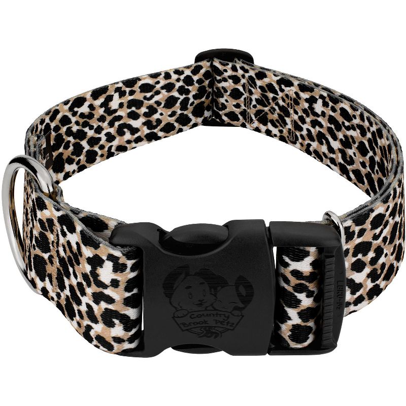 Country Brook Petz 1 1/2 Inch Deluxe Cheetah Dog Collar, 1 of 5