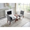 Accent Chair Set Of 3, Vanity Chair With Round Side Table, 2 Corner Side Chair, Hardwood Frame, Armless Furniture Set - 2 of 4