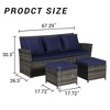 Compact 3-Pc Outdoor Set: Wicker Sofa + Dual Ottomans – Space-Saving for Small Backyards - 2 of 4