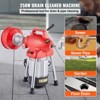 VEVOR Drain Cleaner Machine 66FT x 5/8 Inch, 250W Electric Sewer Snake Auger Manual Feed - with 2 Sectional Steel Cables, Red - 3 of 4
