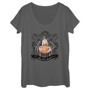 Women's Snow White and the Seven Dwarves Evil Queen Pumpkin Scoop Neck - 1 of 4