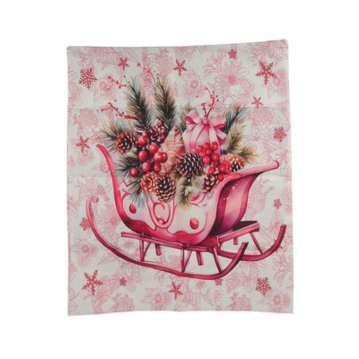 Unique Bargains Dining Chair Slipcovers Linen Pink 22.83"x19.29" 1 Pcs