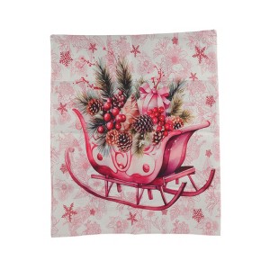 Unique Bargains Dining Chair Slipcovers Linen Pink 22.83"x19.29" 1 Pcs - 1 of 4